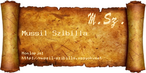 Mussil Szibilla névjegykártya